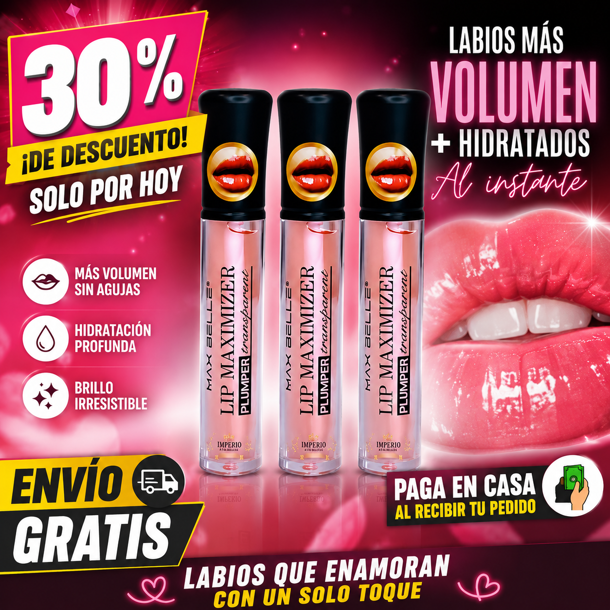 GlossPlump™ – Volumen Instantáneo, Labios Irresistibles Sin Agujas